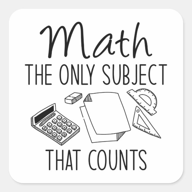 Sticker Carré Les Maths Le Seul Sujet Qui Compte (Devant)
