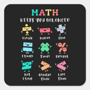 Sticker Carré Les maths vous gardent en équilibre
