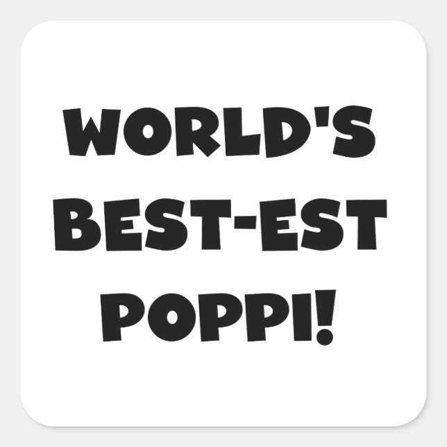 Sticker Carré Les meilleurs cadeaux Poppi Black Text du monde (Devant)