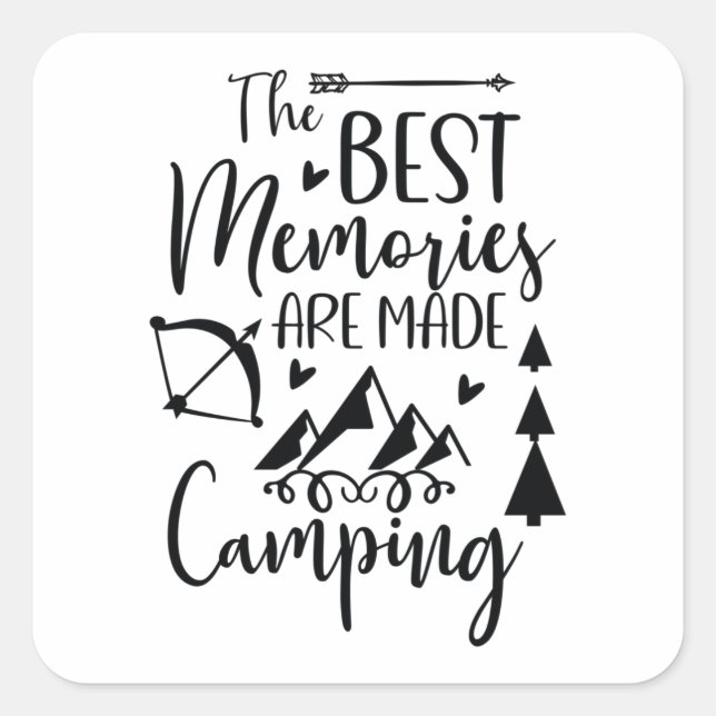 Sticker Carré Les meilleurs souvenirs sont le camping (Devant)