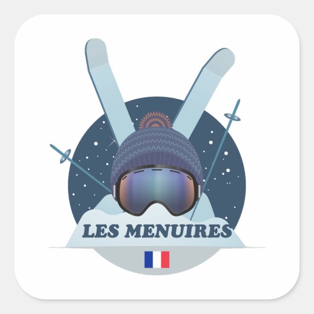 Sticker Carré Les Menuires Station de ski (Devant)