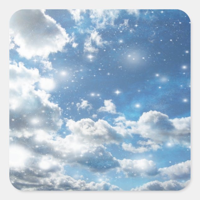Sticker Carré Les nuages du ciel s'illuminent (Devant)