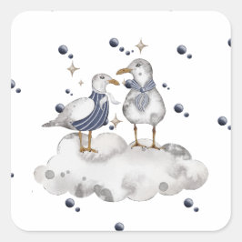 Sticker Carré Les oiseaux de plage