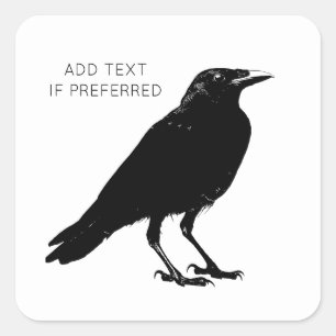 Sticker Carré Les oiseaux du Corvid noir