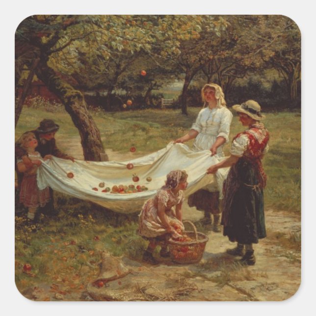 Sticker Carré Les pommiers, 1880 (Devant)