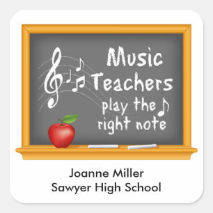 Sticker Carré Les professeurs de musique jouent la bonne note