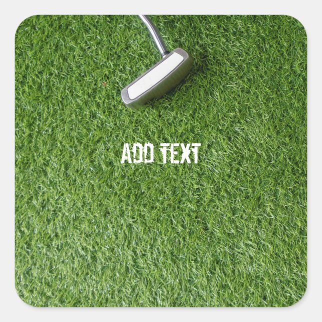 Sticker Carré Les puttes de golf sont sur le Merci d'herbe verte (Devant)