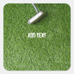 Sticker Carré Les puttes de golf sont sur le Merci d'herbe verte