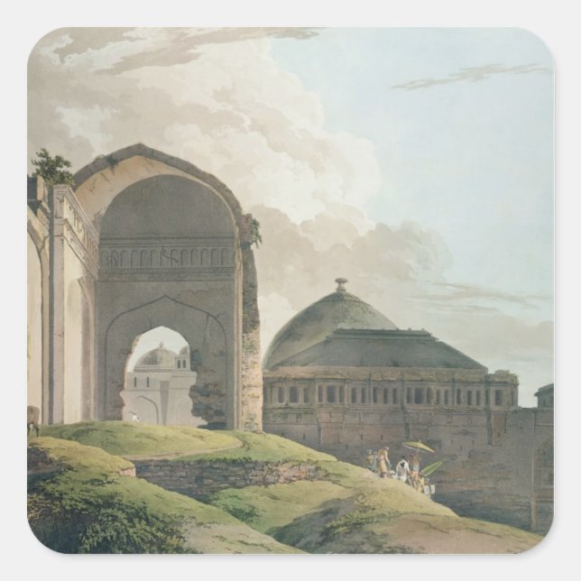 Sticker Carré Les ruines du Palais de Madurai, 1798 (Devant)