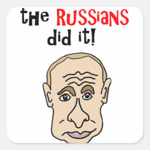 Sticker Carré Les Russes l'ont fait bande dessinée de Poutine