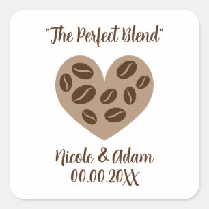 Sticker Carré Les scellants personnalisables de mariage de Perfe