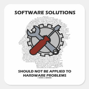 Sticker Carré Les solutions logicielles ne doivent pas être appl