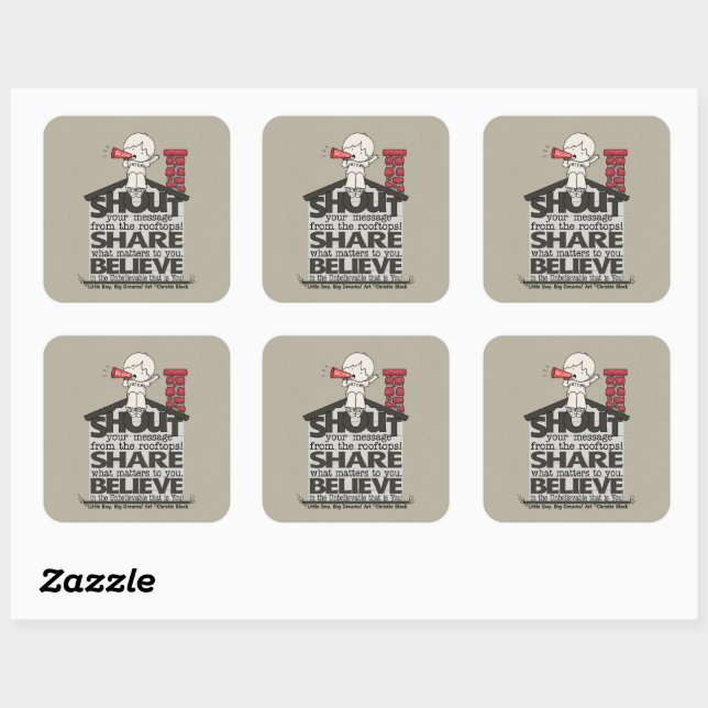 Sticker Carré Les toits crient (Feuille)