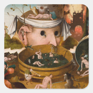 Sticker Carré Les Visions de Tondal, 1479 par Hieronymus Bosch
