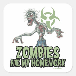Sticker Carré Les Zombies mangent mes devoirs