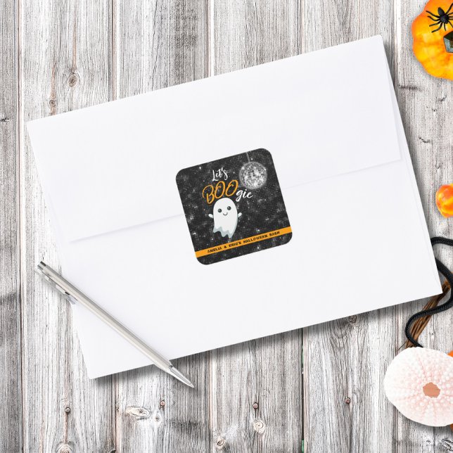 Sticker Carré Let's BOOgie Disco Halloween (Créateur téléchargé)