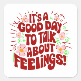 Sticker Carré Let's talk about feelings