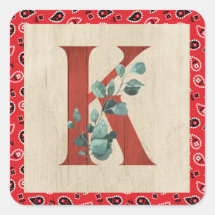 Sticker Carré LETTRE BANDE BOIS & BandANE K