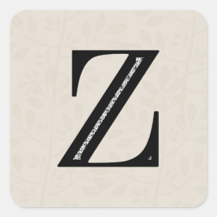 STICKER CARRÉ LETTRE DEMADE Z - NOIR