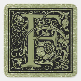 Sticker Carré Lettre F Première Lettre Monogramme