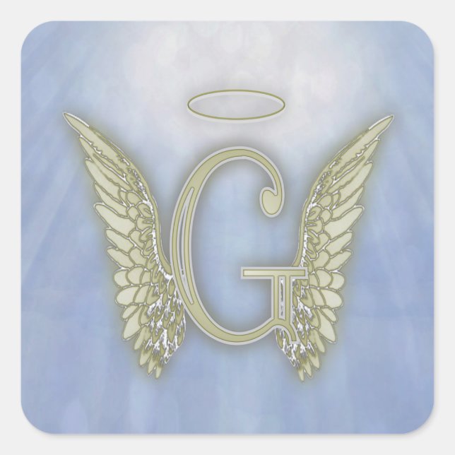 Sticker Carré Lettre G Angel Monogramme (Devant)