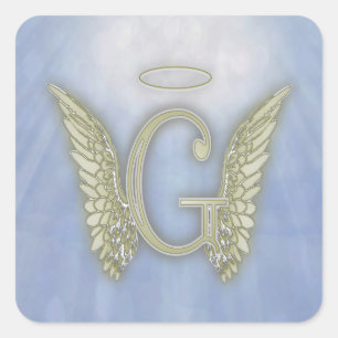 Sticker Carré Lettre G Angel Monogramme