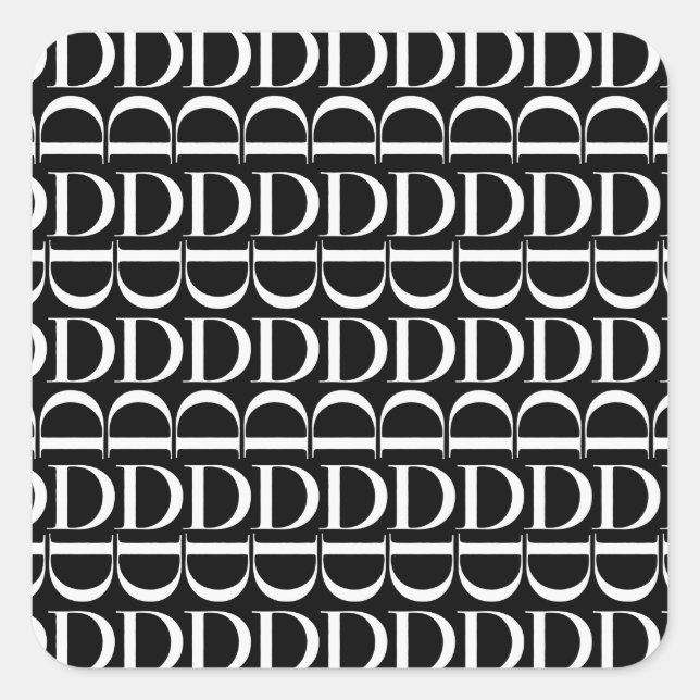 Sticker Carré Lettre initiale D monogramme (Devant)