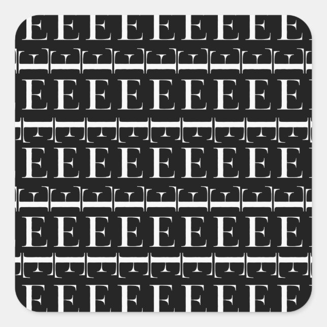 Sticker Carré Lettre initiale monogramme E (Devant)