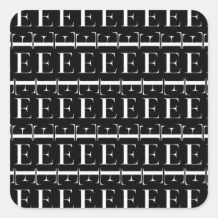 Sticker Carré Lettre initiale monogramme E