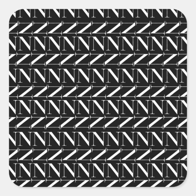 Sticker Carré Lettre initiale monogramme N (Devant)