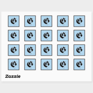 Sticker Carré Lettre majuscule calligraphique G