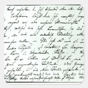 Sticker Carré Lettre manuscrite de Franz Schubert