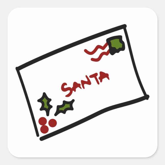 STICKER CARRÉ LETTRE PÈRE NOËL (Devant)
