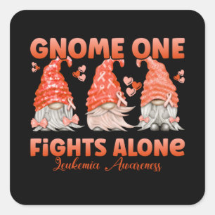 Sticker Carré Leukemia Cancer Orange