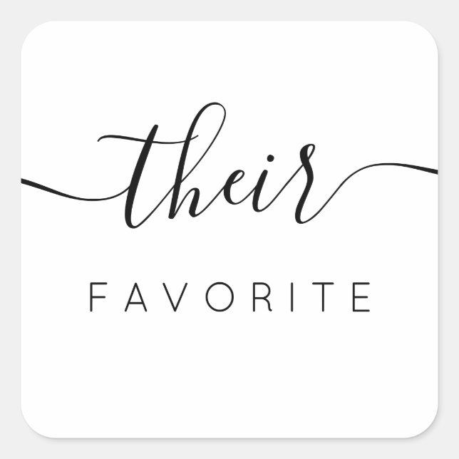Sticker Carré Leur Calligraphie Moderne Favorite Favoriser (Devant)