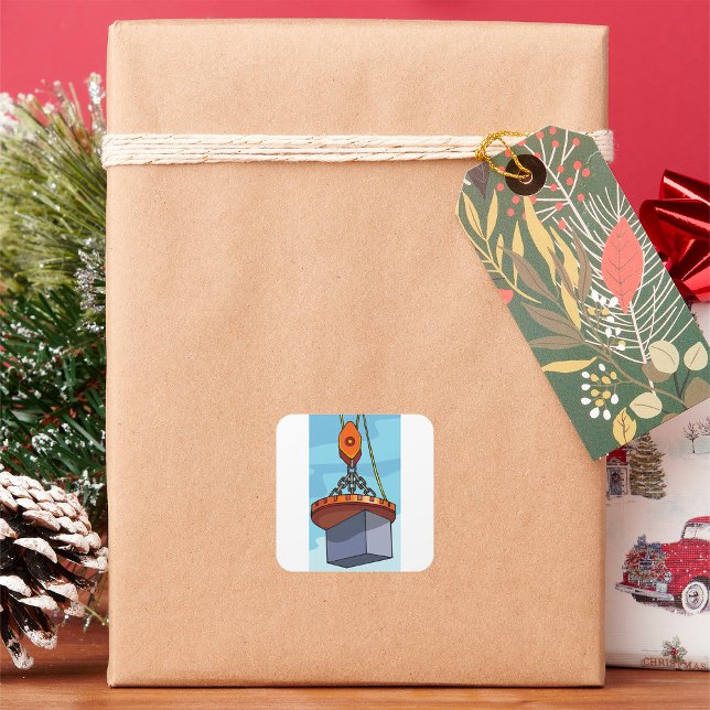 Sticker Carré Levage de grue (Créateur téléchargé)