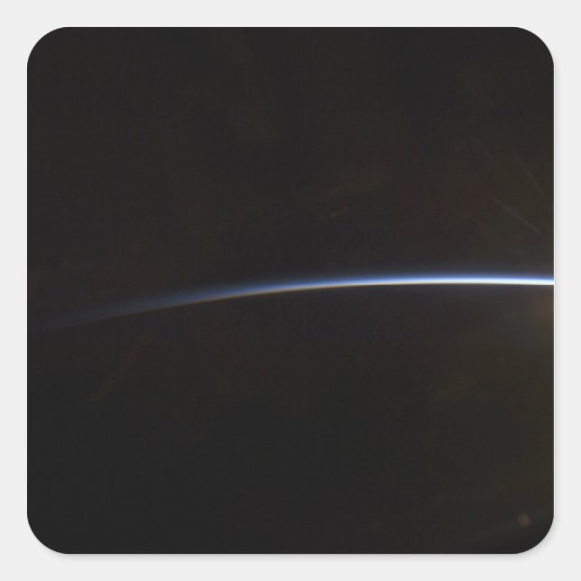 Sticker Carré Lever du soleil vu dans l'espace (Devant)