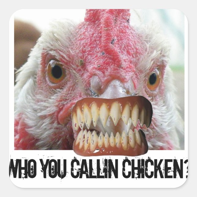 Sticker Carré Lèvres de poulet, Draca Chicken (Devant)