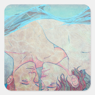 Sticker Carré Lèvres perdues