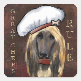 STICKER CARRÉ LEVRIER AFGHAN