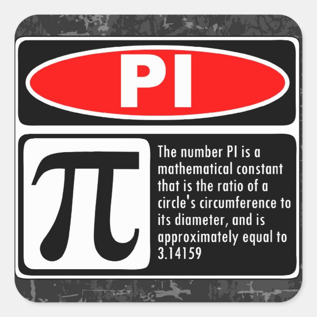 Sticker Carré L'explication Pi (Devant)