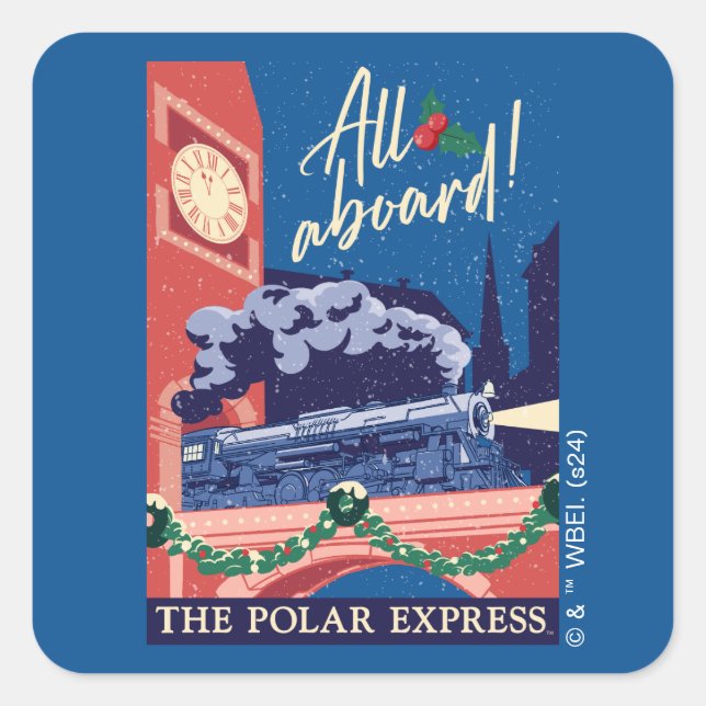 Sticker Carré L'Express Polaire - Tout À Bord ! (Devant)