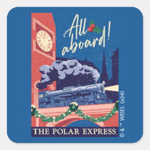 Sticker Carré L'Express Polaire - Tout À Bord !