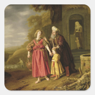 Sticker Carré L'expulsion de Hagar et d'Ishmael, c.1644