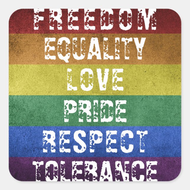 Sticker Carré LGBT Pride Moderne Arc-en-ciel (Devant)