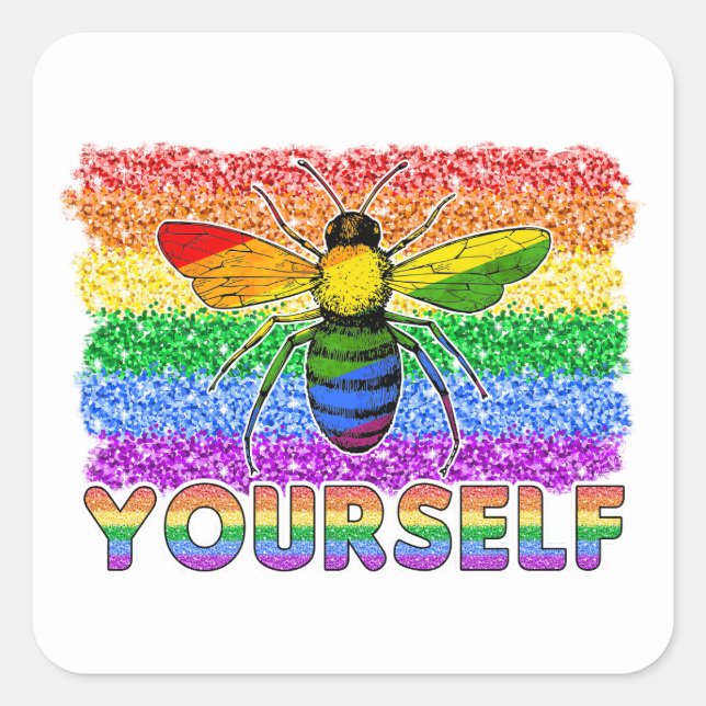 Sticker Carré LGBT Soyez vous-même (Devant)