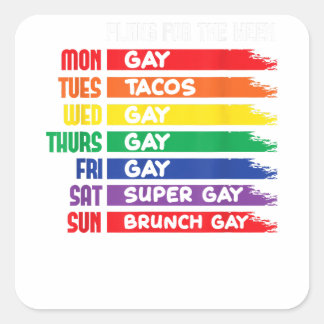Sticker Carré LGBTQ Agenda Gay pride CSD Rainbow Gay Agenda