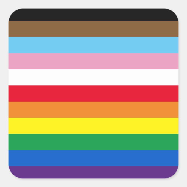 Sticker Carré Lgbtq arc-en-ciel 11 bandes inclus drapeau gay pri (Devant)