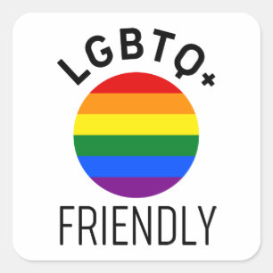 Sticker Carré lgbtq drapeau amical homosexuel arc-en-ciel symbol