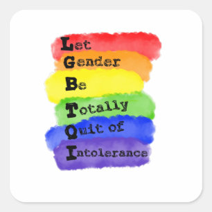 Sticker Carré LGBTQ - Que le genre soit exempt d'intolérance